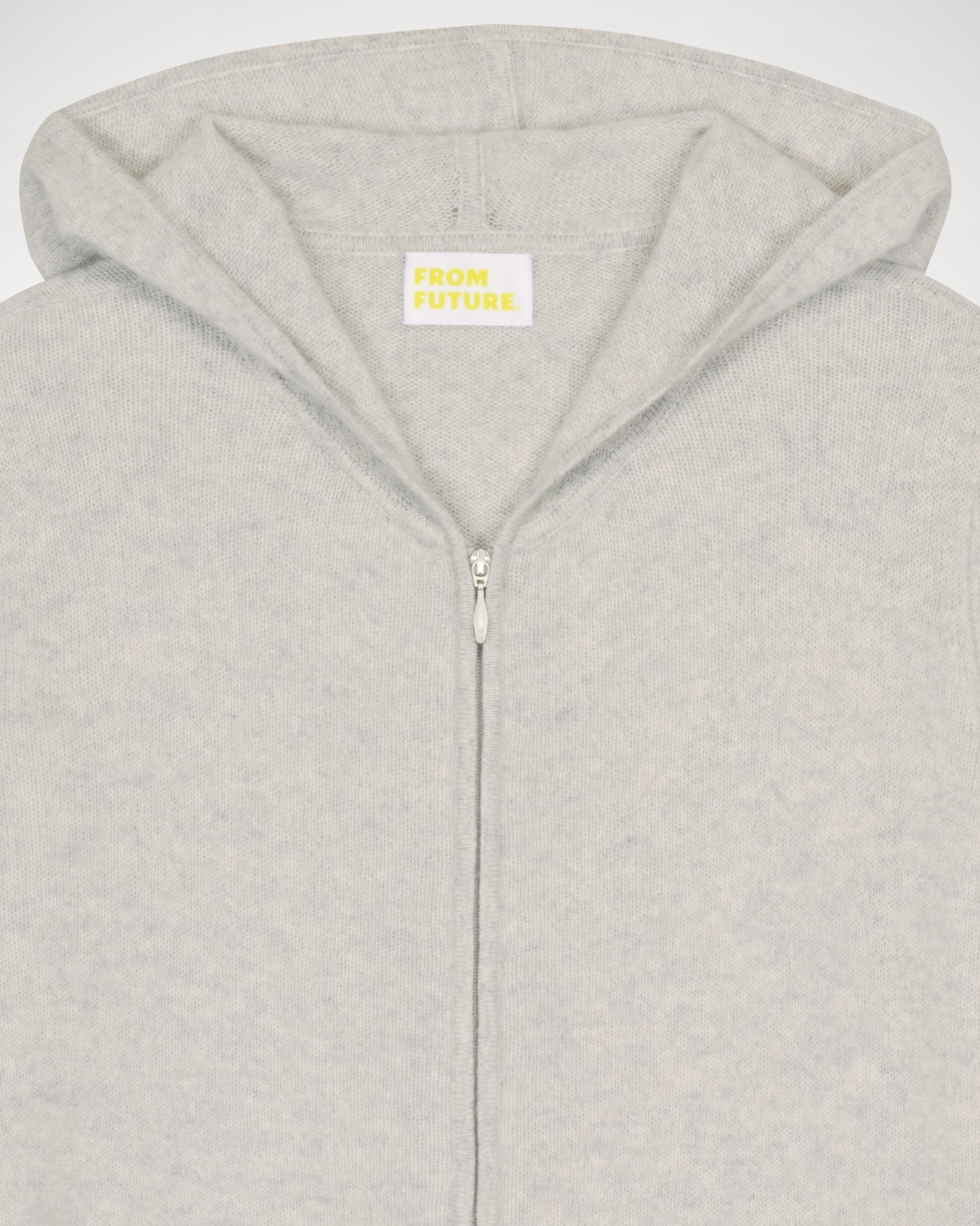Hoodie court et zippé en cachemire - Light Heather Gray