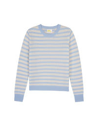 Pull Light à col rond à rayures en cachemire - Sweet Blue