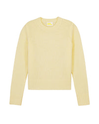 Pull court Light à col rond en cachemire - Straw Yellow