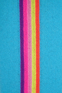 Pull à col rond à bande multicolore en cachemire - Holiday Blue