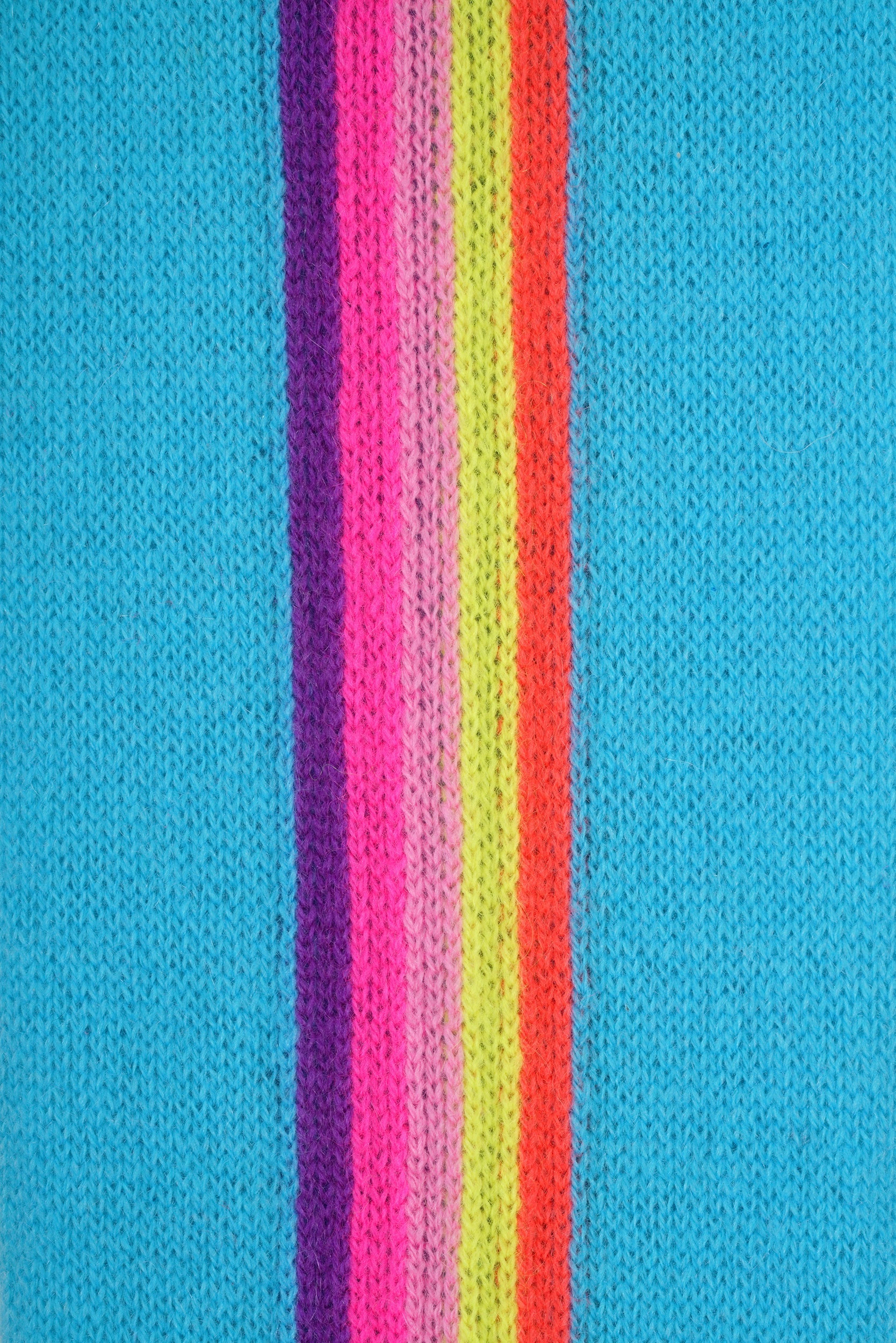 Pull à col rond à bande multicolore en cachemire - Holiday Blue