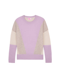 Pull à col rond classique et oversize en cachemire - Lilac
