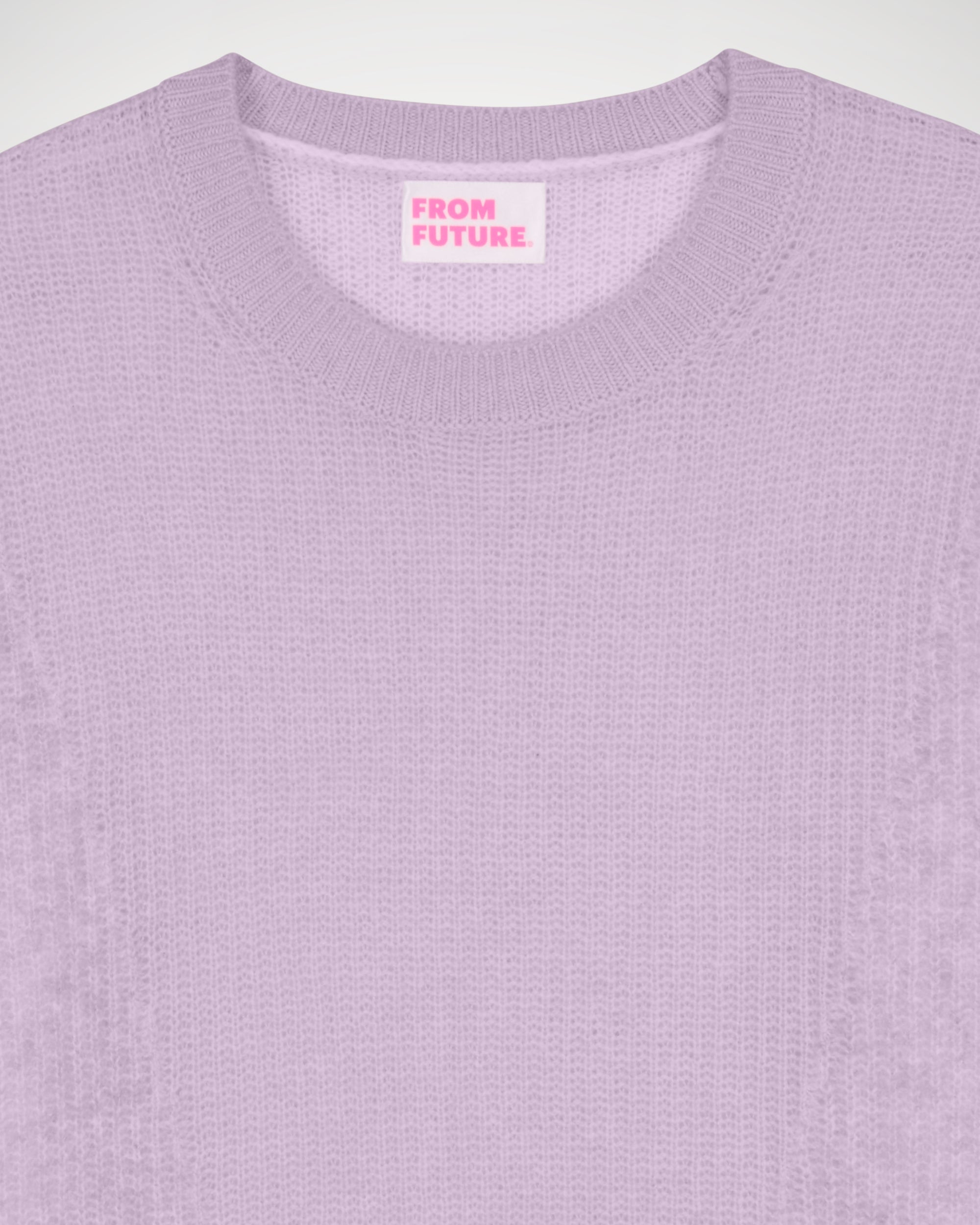 Pull à col rond classique et oversize en cachemire - Lilac