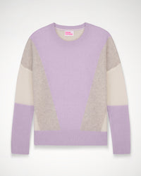 Pull à col rond classique et oversize en cachemire - Lilac