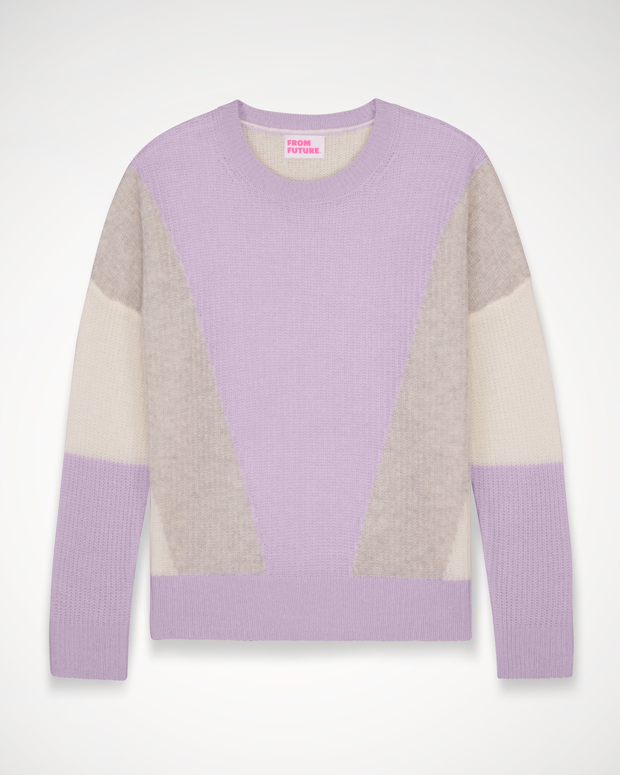 Pull à col rond classique et oversize en cachemire - Lilac
