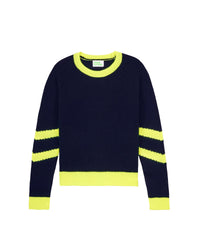 Pull à col rond Motard en cachemire - Navy