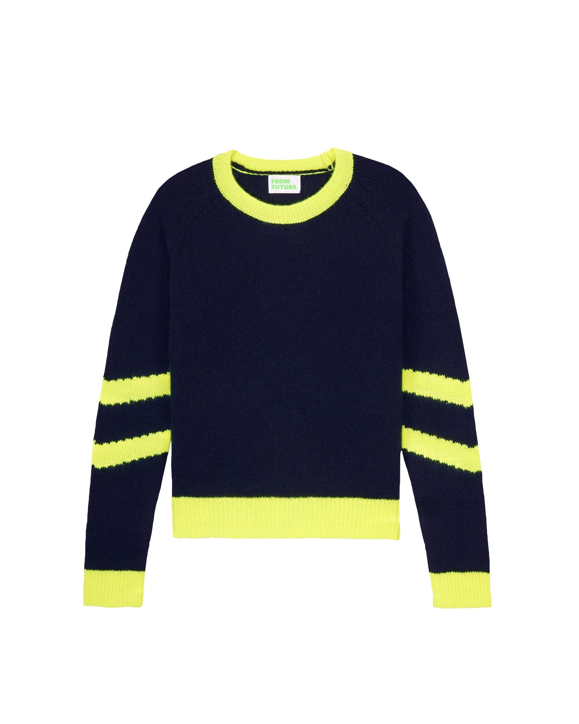 Pull à col rond Motard en cachemire - Navy