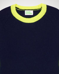 Pull à col rond Motard en cachemire - Navy