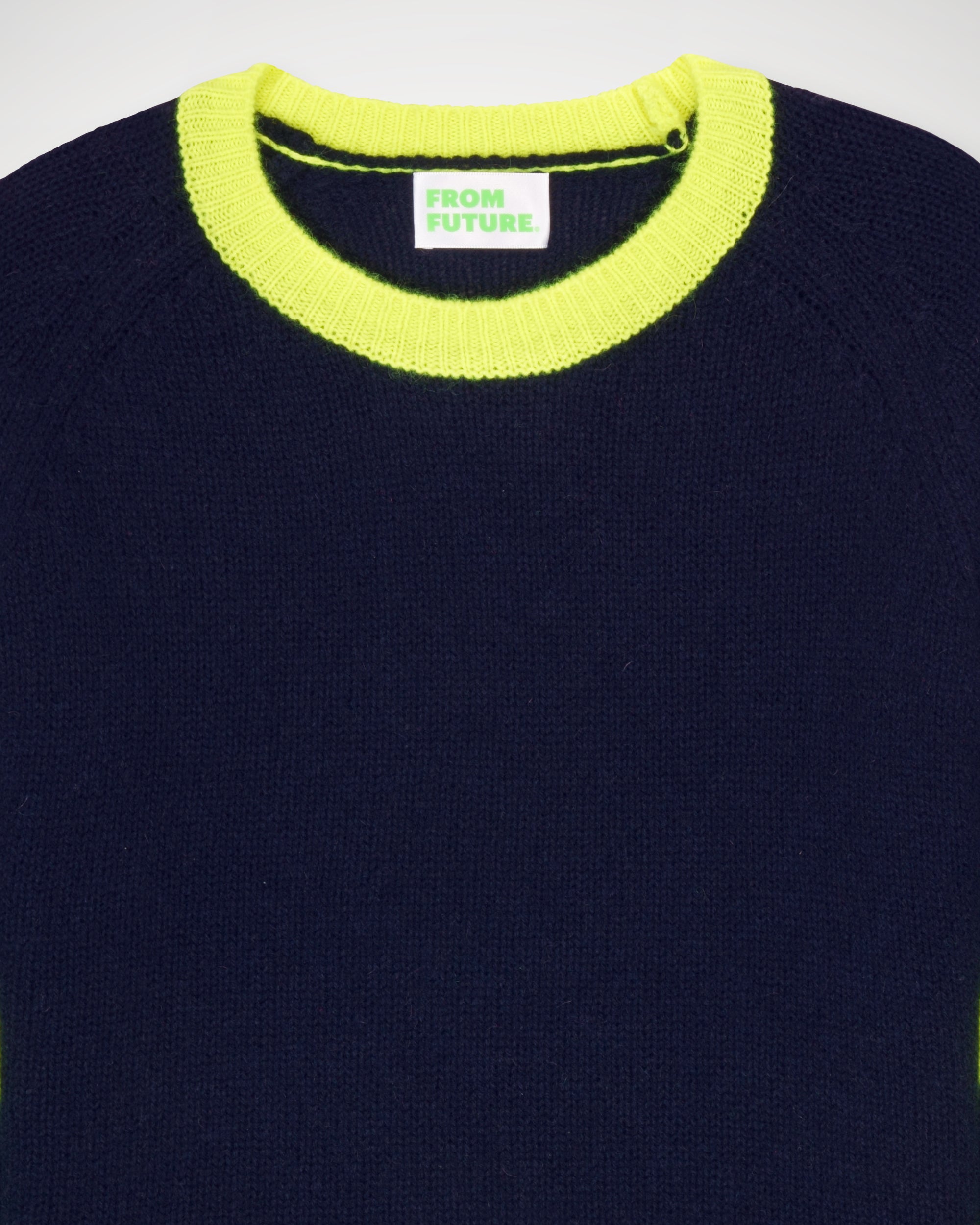 Pull à col rond Motard en cachemire - Navy