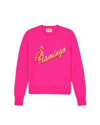 Pull court à col rond Flamingo en cachemire - Summer Fuchsia