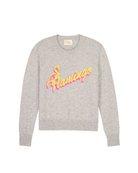 Pull court à col rond Flamingo en cachemire - Light Heather Gray