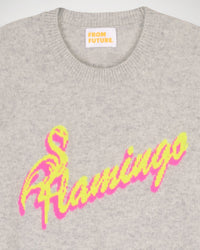 Pull court à col rond Flamingo en cachemire - Light Heather Gray