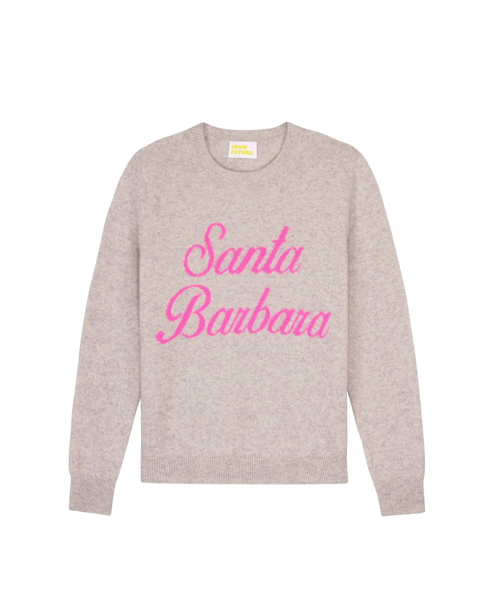 Pull à col rond Santa Barbara en cachemire - Light Heather Gray