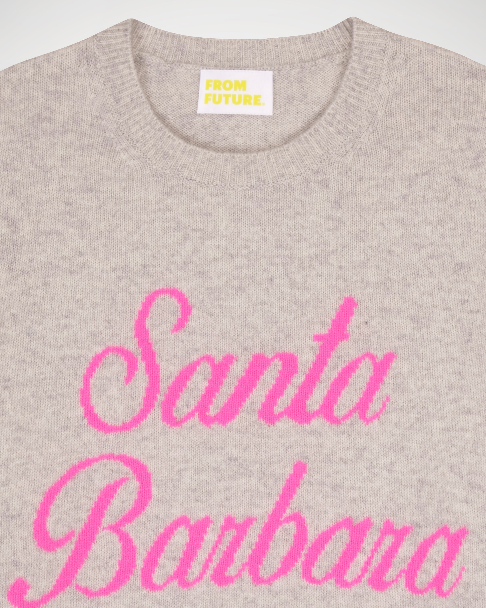 Pull à col rond Santa Barbara en cachemire - Light Heather Gray