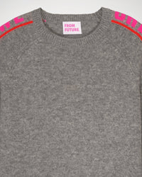 Pull Welcome To The Future en cachemire - Dark Heather Gray