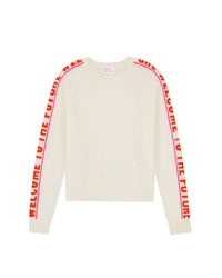 Pull Welcome To The Future en cachemire - Ecru