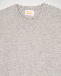 Pull à col rond 3 lignes en cachemire - Light Heather Gray