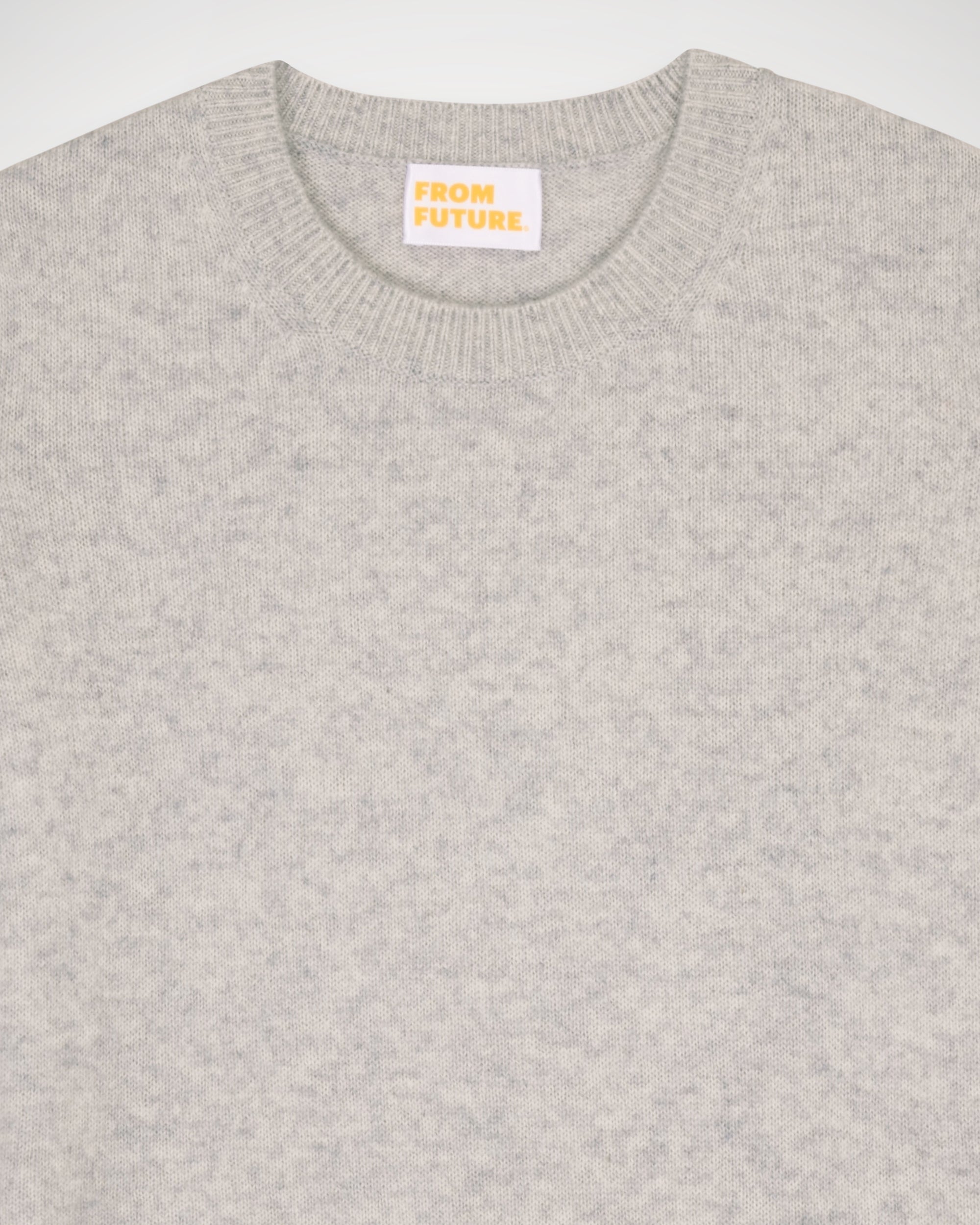 Pull à col rond 3 lignes en cachemire - Light Heather Gray