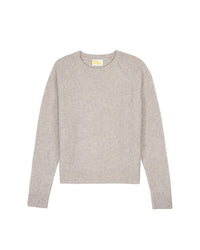 Pull court à col rond maille perlée en cachemire - Light Heather Gray