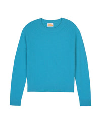 Pull court Light à col rond en cachemire - Holiday Blue