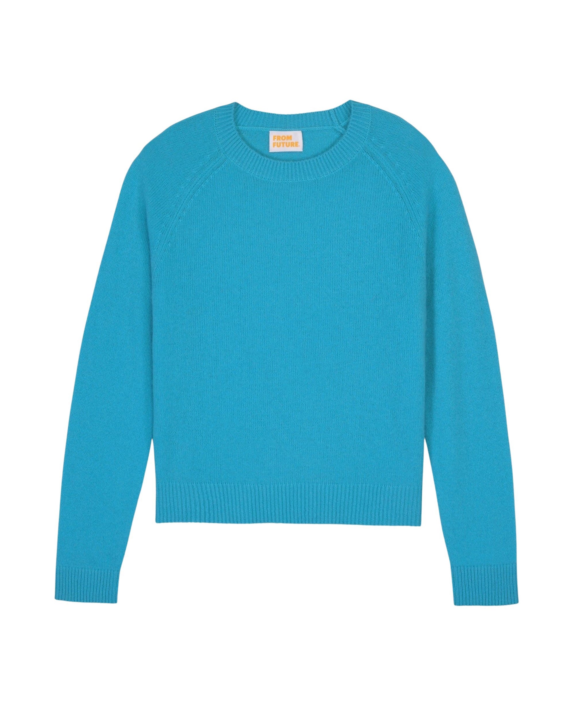 Pull court Light à col rond en cachemire - Holiday Blue