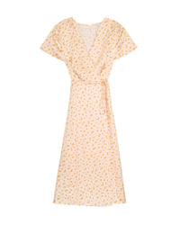 Robe longue Paola en soie - Peach Mini Rose