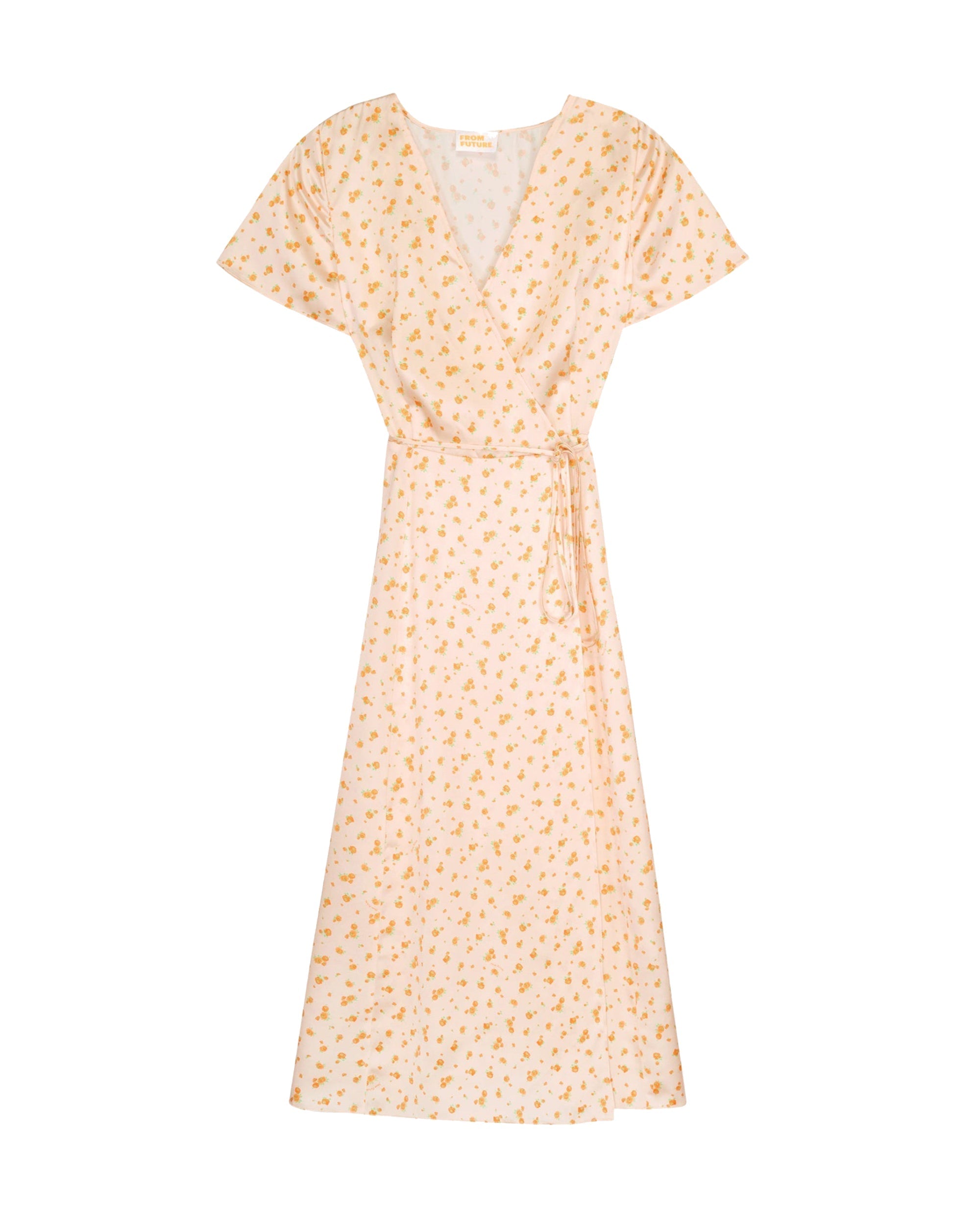 Robe longue Paola en soie - Peach Mini Rose