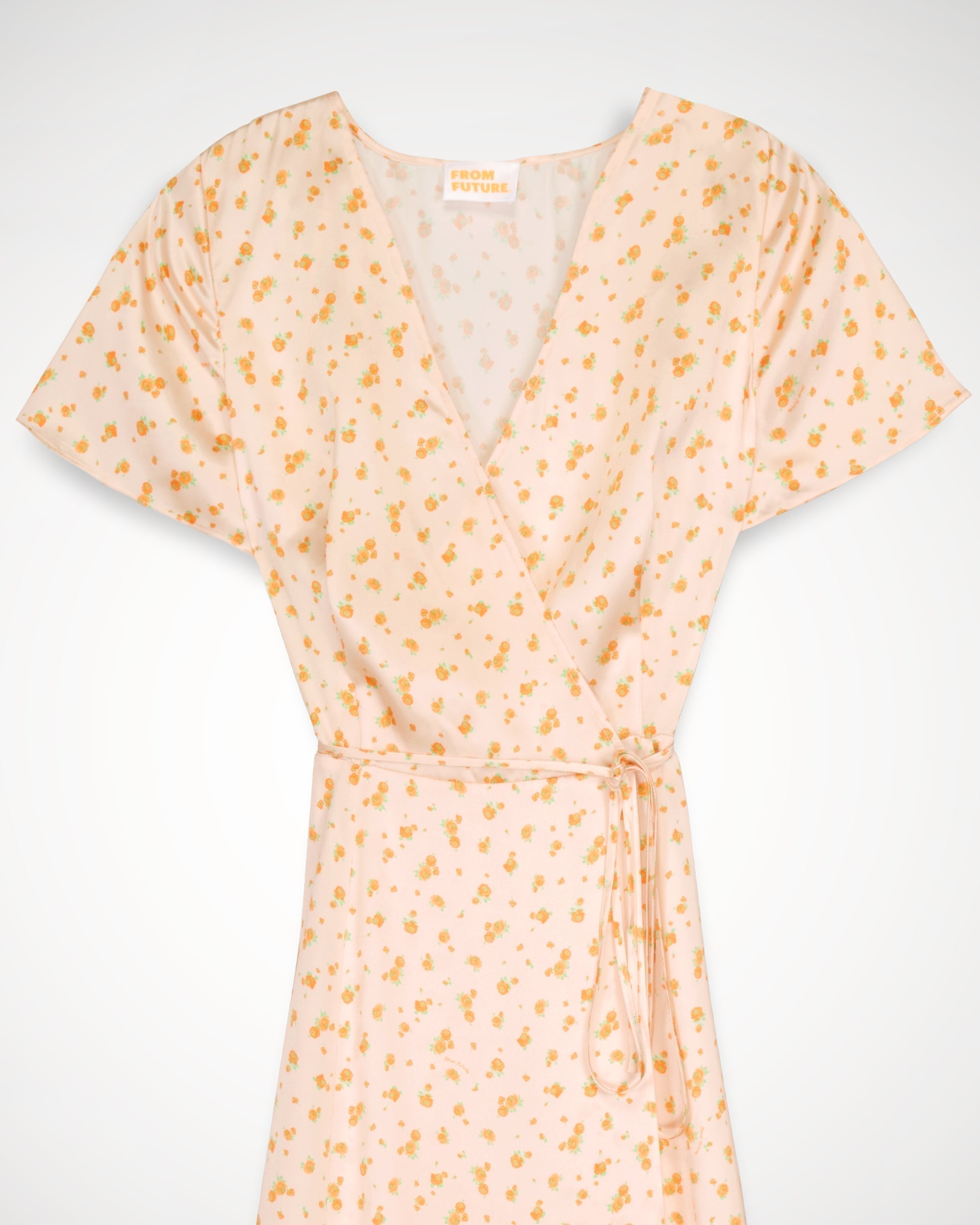 Robe longue Paola en soie - Peach Mini Rose