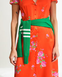 Robe longue Simone en soie - Pink Maxi Bouquet