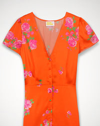 Robe longue Simone en soie - Pink Maxi Bouquet