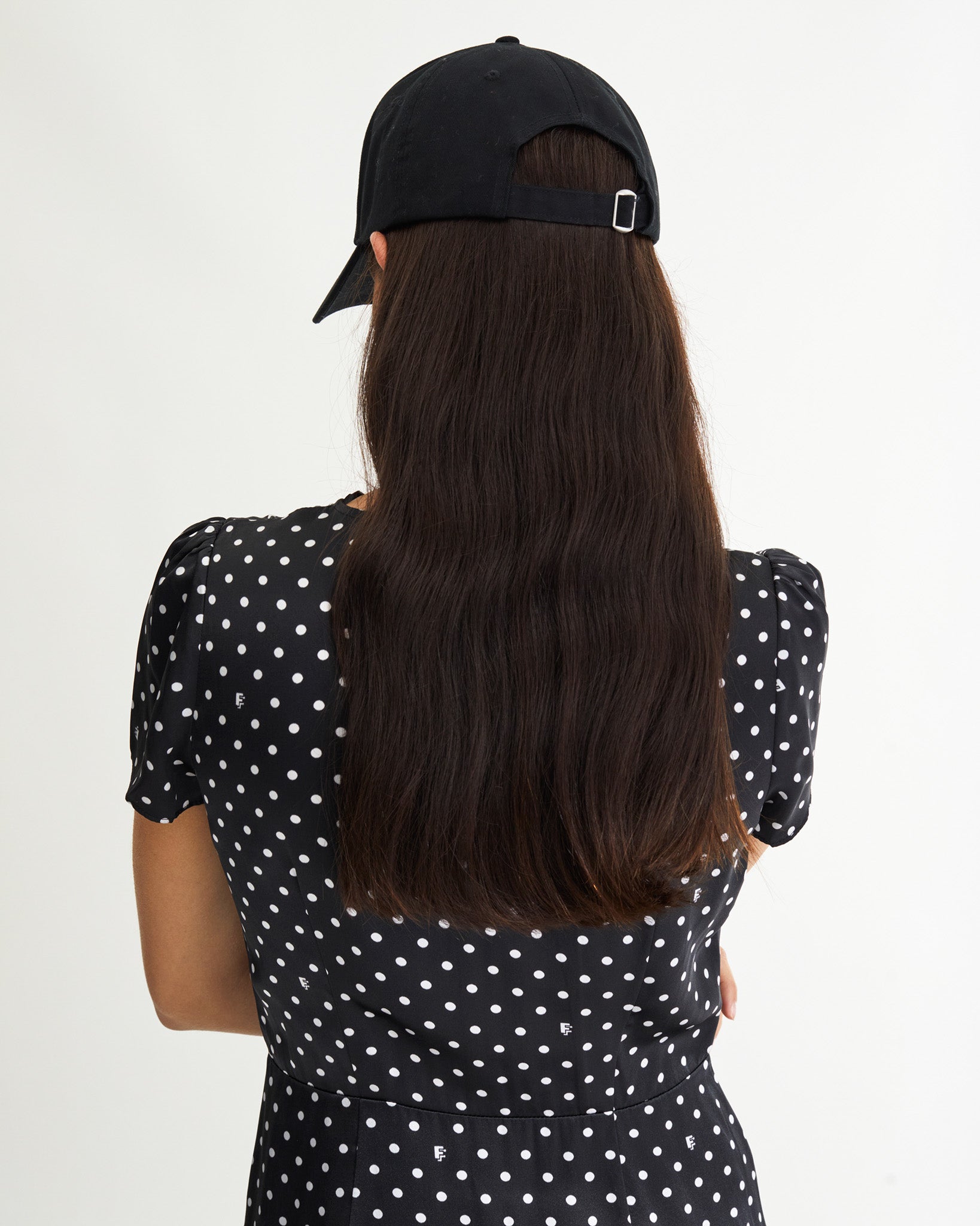 Robe longue Simone en soie - Black Polka Dots