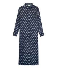 Robe chemise Angie en soie - Navy Bandana