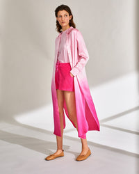Robe chemise Angie en soie - Pink Tie & Dye