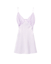 Robe courte Gloria en soie - Lilac Blue