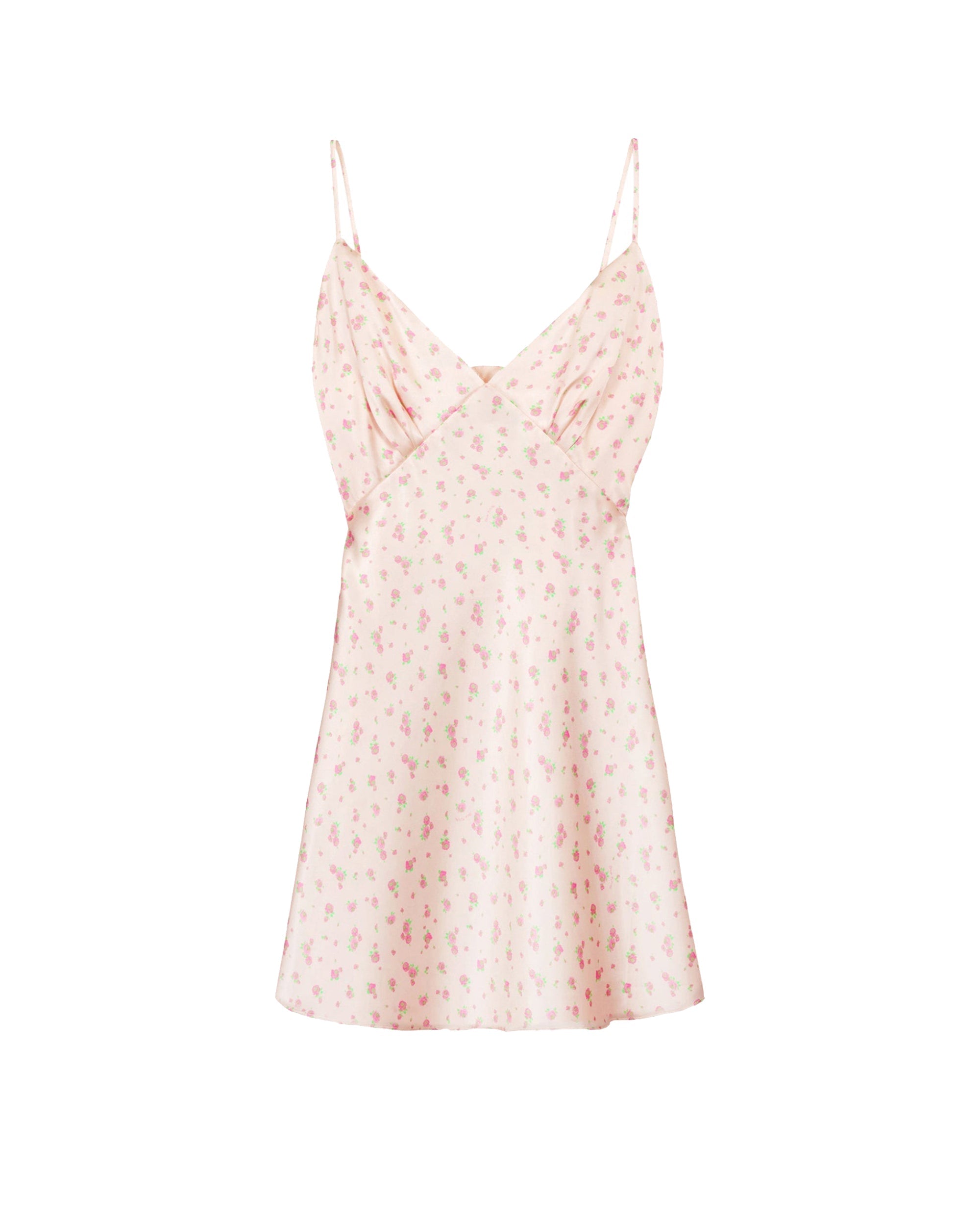 Robe courte Gloria en soie - Pink Mini Rose