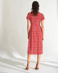 Robe mi longue Marta en soie - Red Heart