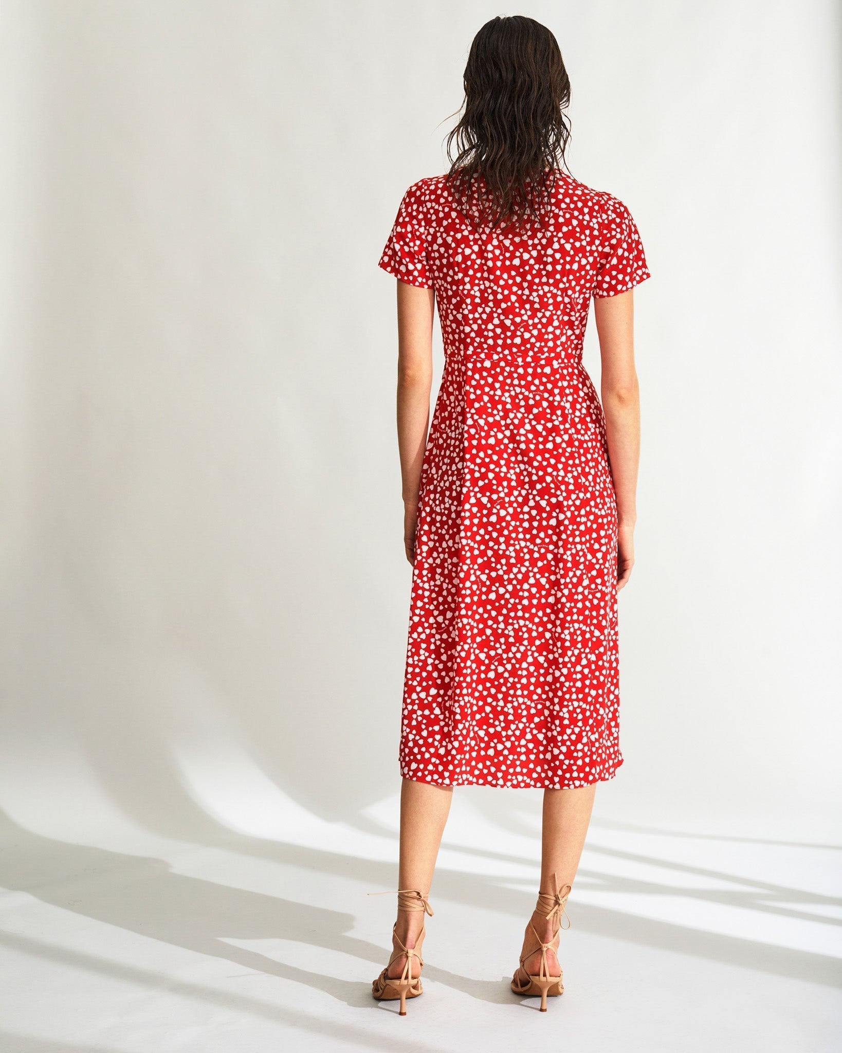 Robe mi longue Marta en soie - Red Heart