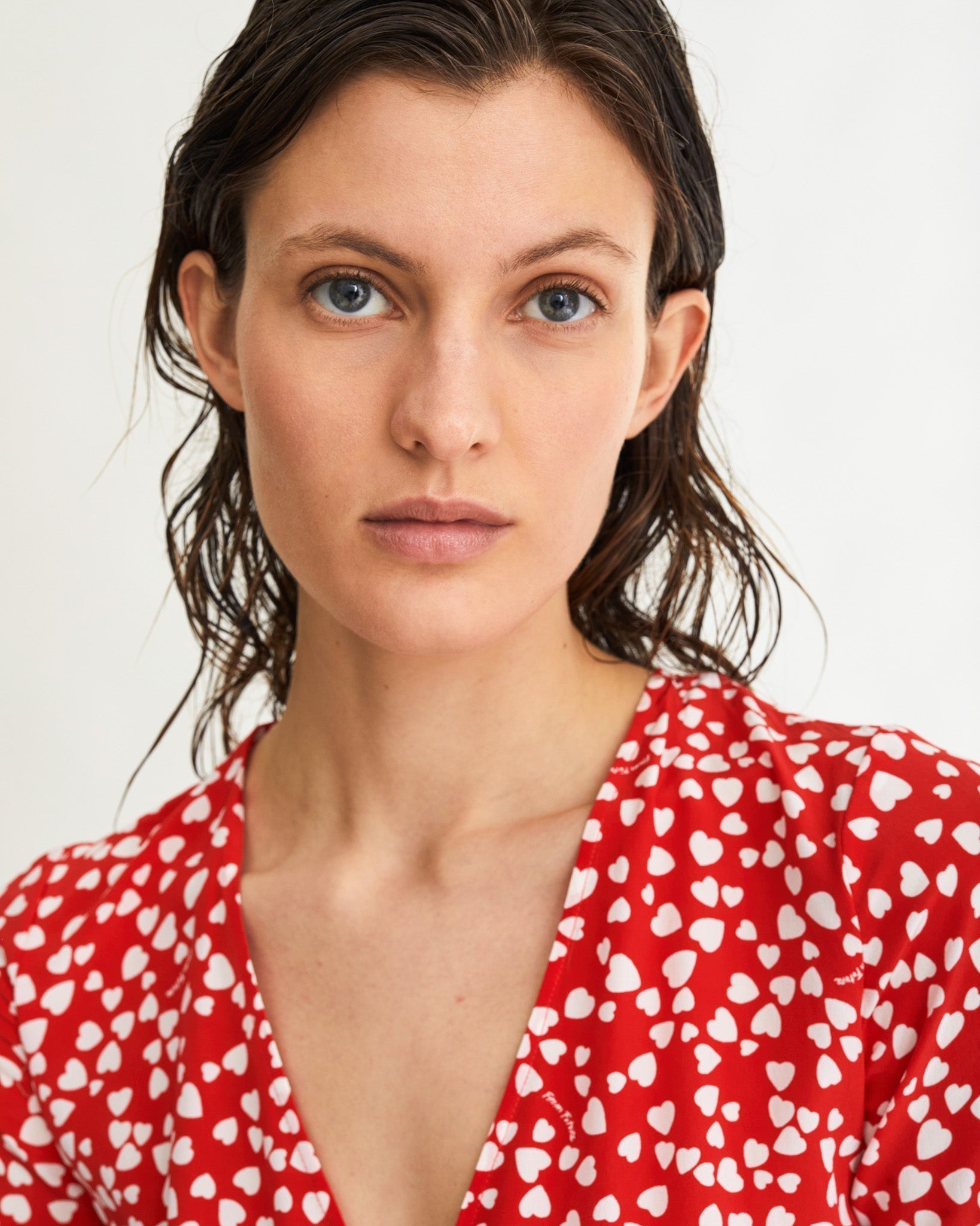 Robe mi longue Marta en soie - Red Heart