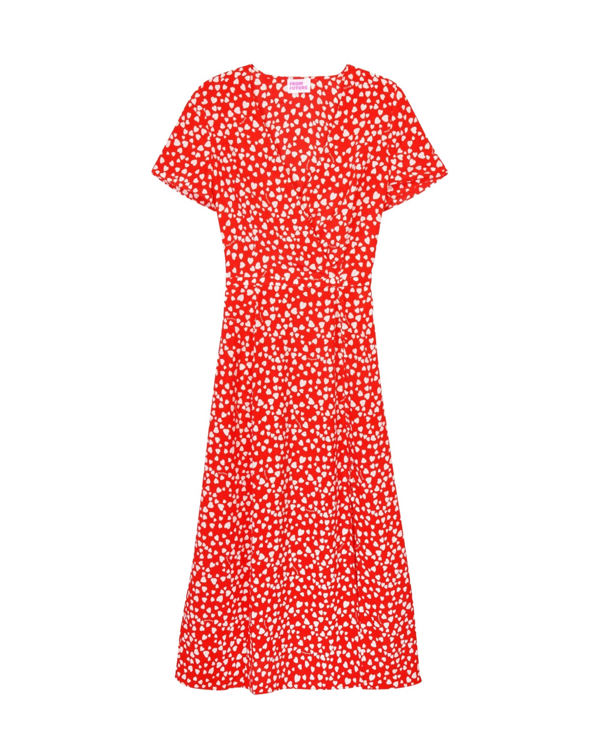 Robe mi longue Marta en soie - Red Heart