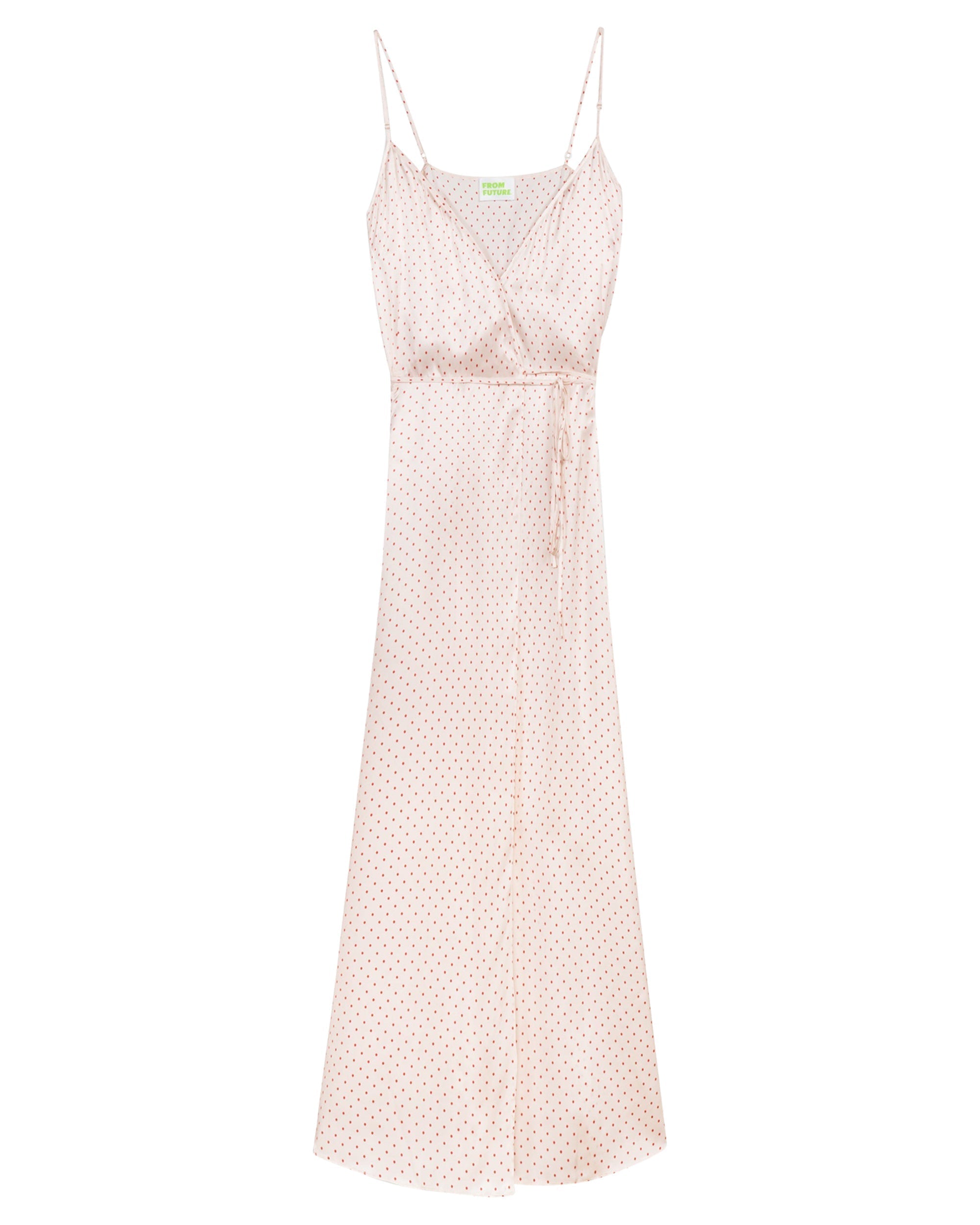 Robe longue Suzette en soie - Nude Polka Dot