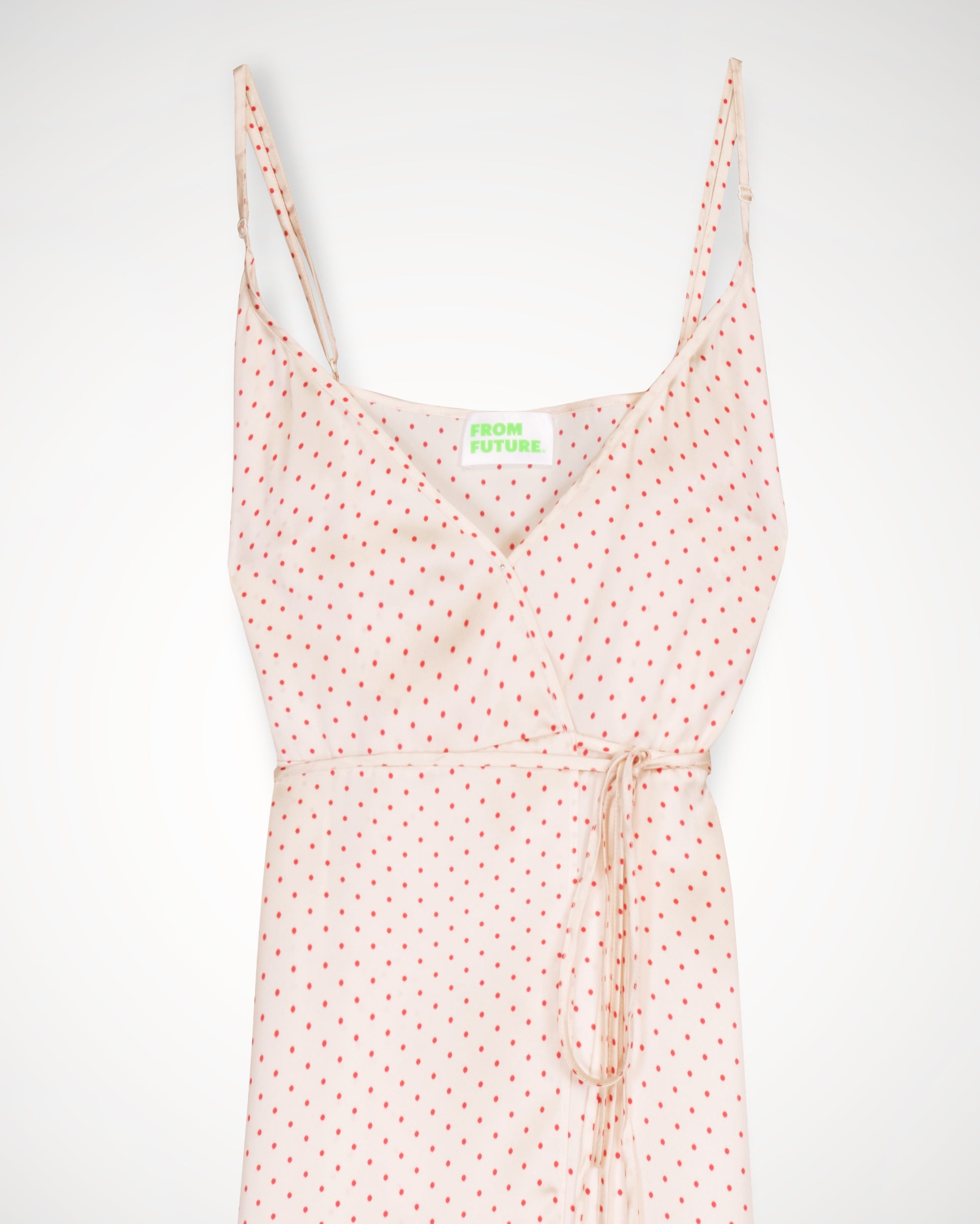 Robe longue Suzette en soie - Nude Polka Dot