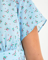 Robe longue Colette en soie - Blue Mini Rose
