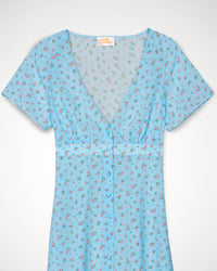 Robe longue Colette en soie - Blue Mini Rose
