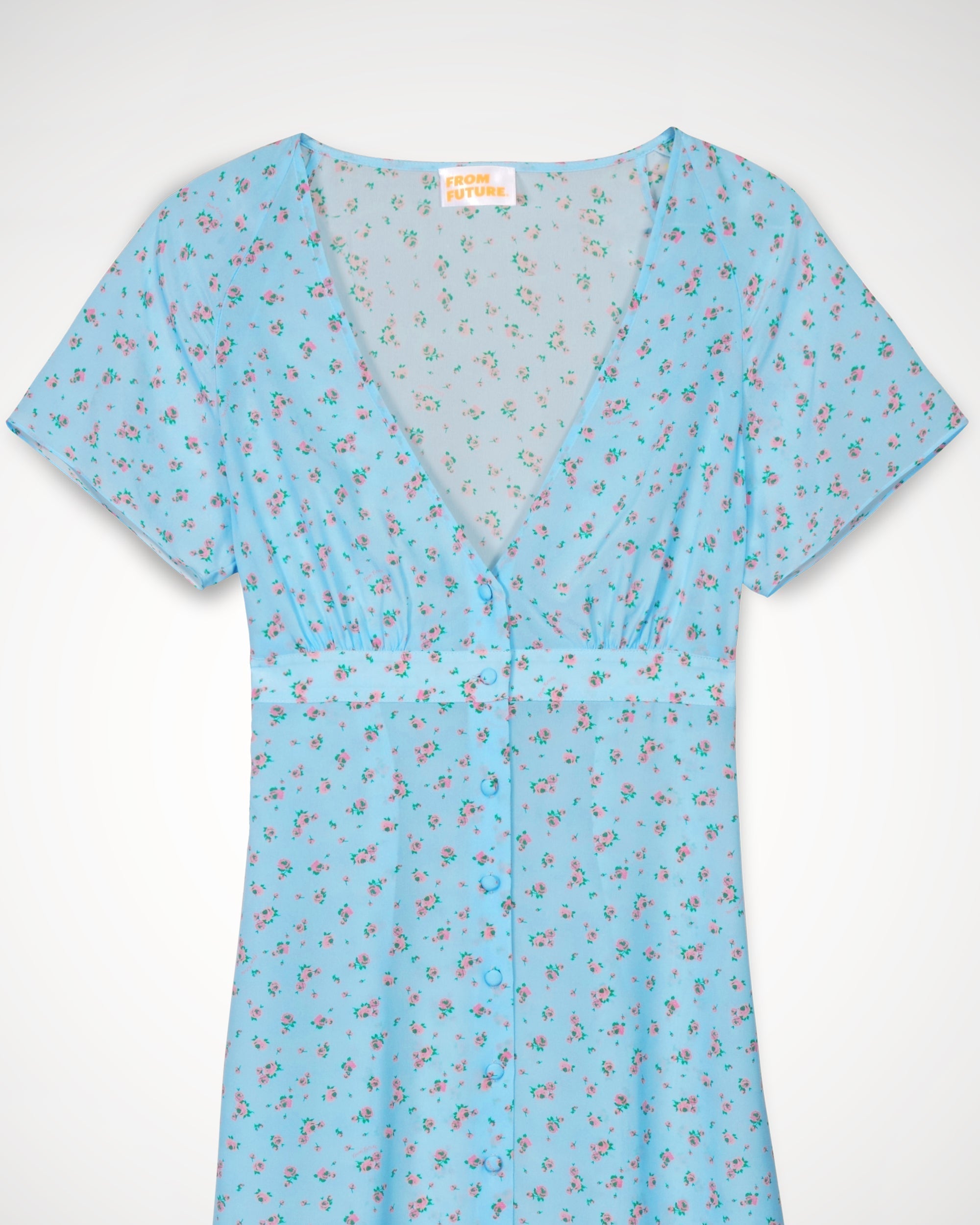 Robe longue Colette en soie - Blue Mini Rose