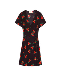 Robe courte Charlie en soie - Black Cherry