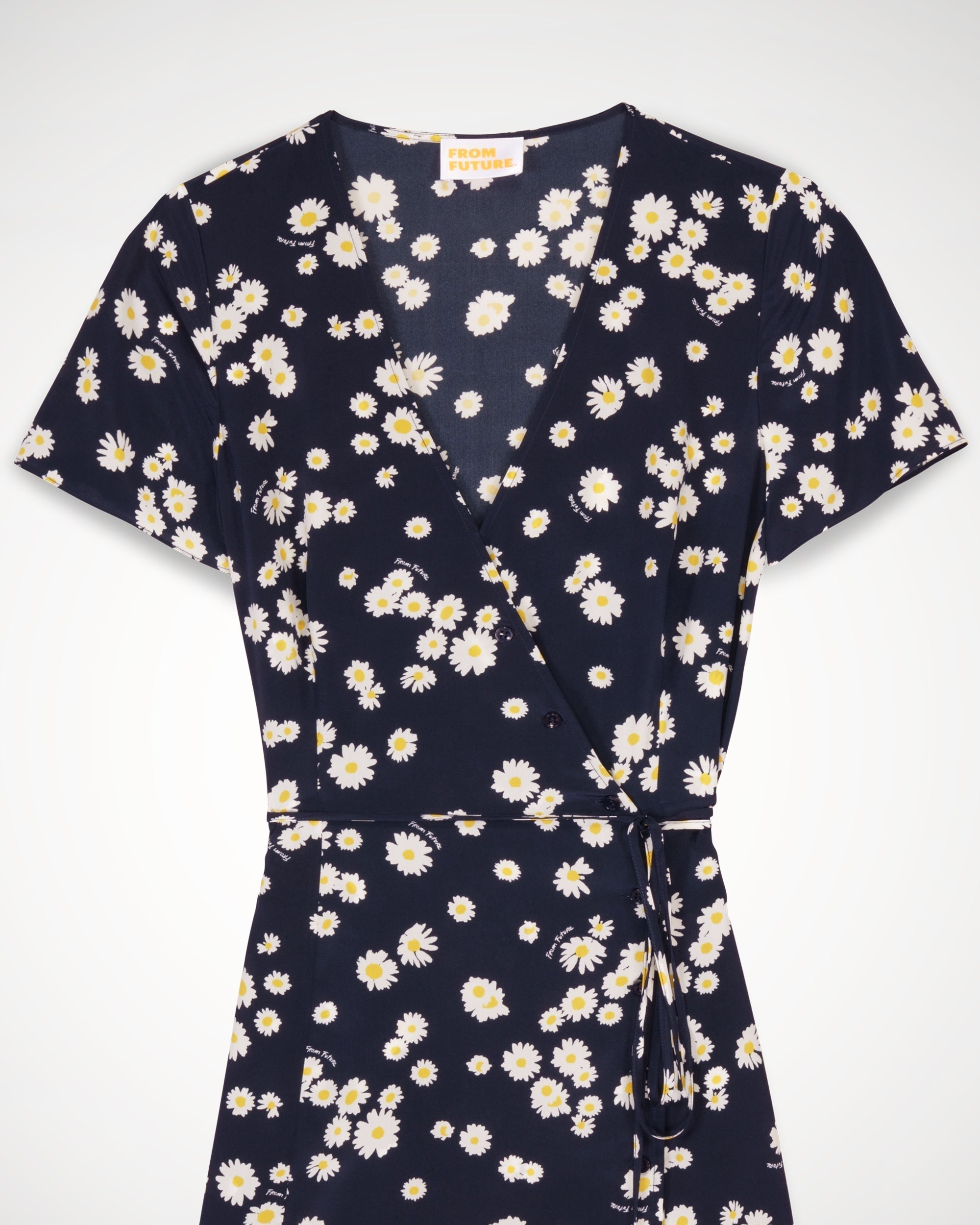 Robe courte Charlie en soie - Navy Daisy