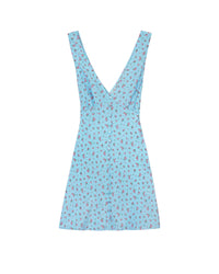 Robe courte Bonnie en soie - Blue Mini Rose