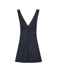 Robe courte Bonnie en soie - Navy Jacquard