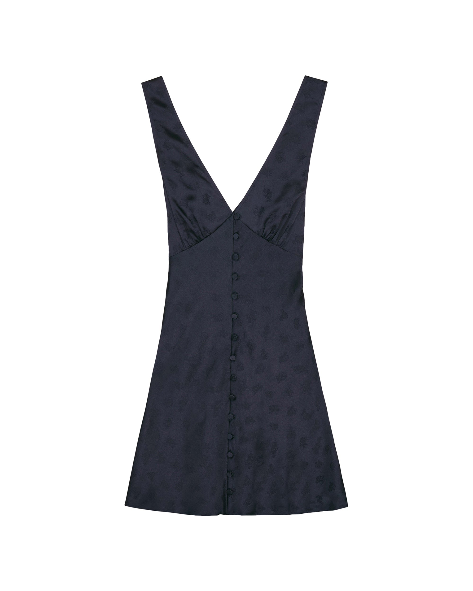 Robe courte Bonnie en soie - Navy Jacquard