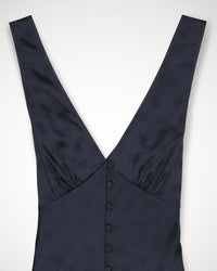 Robe courte Bonnie en soie - Navy Jacquard